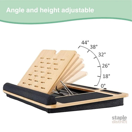 CARLA HOME Bamboo Laptop Lap Desk with Cushion and Angle Adjustable for Office and Home-2042061567016701954