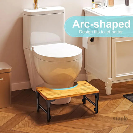 CARLA HOME Bamboo Toilet Stool Foldable and Adjustable Height with Non-Slip Layer for Bathroom-2042061561975148549