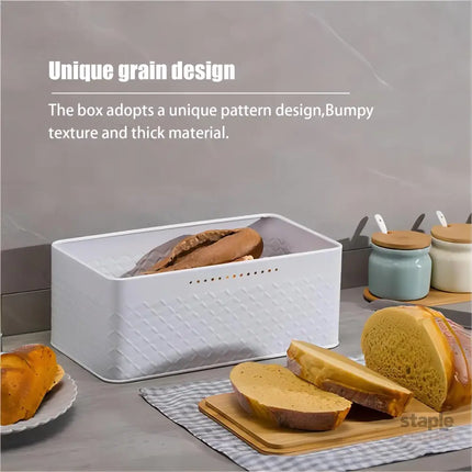 CARLA HOME Bread Bin with Bamboo Lid used as Chopping Board for Kitchen Countertop-2042061559706030082