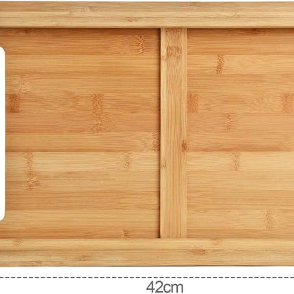 CARLA HOME Chopping Board with with 2 Organiser Stainless Steel Trays Containers-2042061546921791496