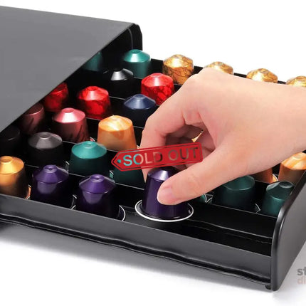 CARLA HOME Coffee Pods Holder Storage Drawer Compatible with 60 Nespresso Pods for Kitchen Storage & Organisation, Nespresso Pod Holder Coffee Machine for Home Storage (Black)-2042061550453395458