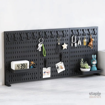 CARLA HOME Desk Pegboard Organizer Kit with Hooks Tray & Mount Ideal for Office Gaming Setup & Home Workspace
