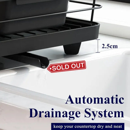 CARLA HOME Dish Drying Rack for Kitchen Counter with Removable Drip Tray, Utensil Holder and Cutlery Organizer-2050057500362936326