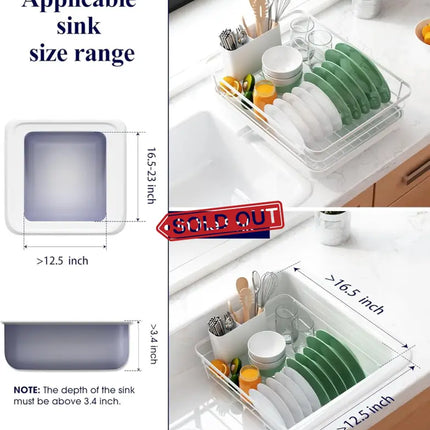 CARLA HOME Dish Drying Rack for Kitchen Counter with Removable Drip Tray, Utensil Holder and Cutlery Organizer-2050057500199358471