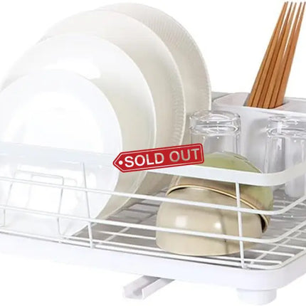 CARLA HOME Dish Drying Rack for Kitchen Counter with Removable Drip Tray, Utensil Holder and Cutlery Organizer-2050057500199358472