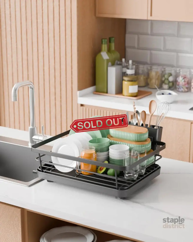 CARLA HOME Dish Drying Rack for Kitchen Counter with Removable Drip Tray, Utensil Holder and Cutlery Organizer-2050057500362936322
