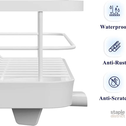 CARLA HOME Dish Drying Rack for Kitchen Counter with Removable Drip Tray, Utensil Holder and Cutlery Organizer-2050057500199358467