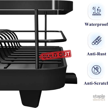 CARLA HOME Dish Drying Rack for Kitchen Counter with Removable Drip Tray, Utensil Holder and Cutlery Organizer-2050057500362936325