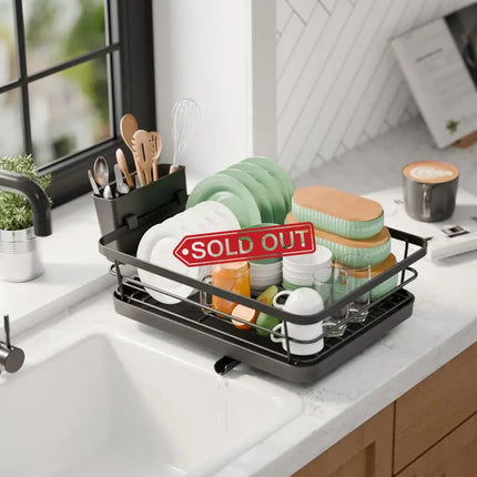 CARLA HOME Dish Drying Rack for Kitchen Counter with Removable Drip Tray, Utensil Holder and Cutlery Organizer-2050057500362936323