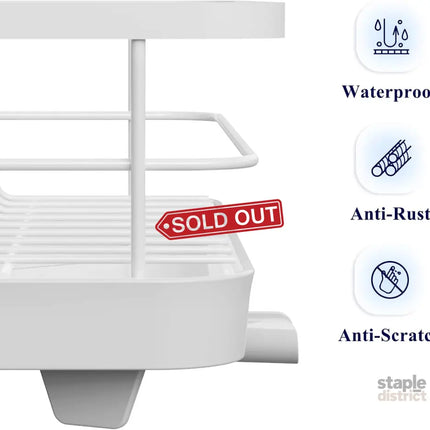 CARLA HOME Dish Drying Rack for Kitchen Counter with Removable Drip Tray, Utensil Holder and Cutlery Organizer-2050057500199358467