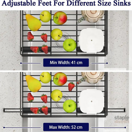 CARLA HOME Expandable Dish Drying Rack with Drainage Spout, Utensil Holder & Drainboardfor Kitchen Countertop Organizer (1 tier)-2050057501034024965