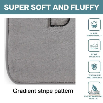 CARLA HOME Extra Thick Memory Foam & Super Comfort Bath Rug Mat for Bathroom (60 x 40 cm, Grey)-2042061541351755780