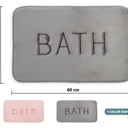 CARLA HOME Extra Thick Memory Foam & Super Comfort Bath Rug Mat for Bathroom (60 x 40 cm, Grey)-2042061541351755777