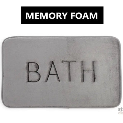 CARLA HOME Extra Thick Memory Foam & Super Comfort Bath Rug Mat for Bathroom (60 x 40 cm, Grey)-2042061541351755776