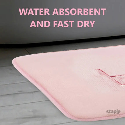 CARLA HOME Extra Thick Memory Foam & Super Comfort Bath Rug Mat for Bathroom (60 x 40 cm, Pink)-2042061541112680454