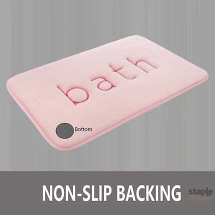 CARLA HOME Extra Thick Memory Foam & Super Comfort Bath Rug Mat for Bathroom (60 x 40 cm, Pink)-2042061541112680455