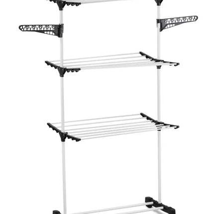 CARLA HOME Folding 3 Tier Clothes Laundry Drying Rack with Stainless Steel Tubes for Indoor & Outdoor Home-2042061555725635585