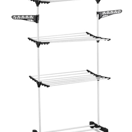 CARLA HOME Folding 3 Tier Clothes Laundry Drying Rack with Stainless Steel Tubes for Indoor & Outdoor Home-2042061555725635588