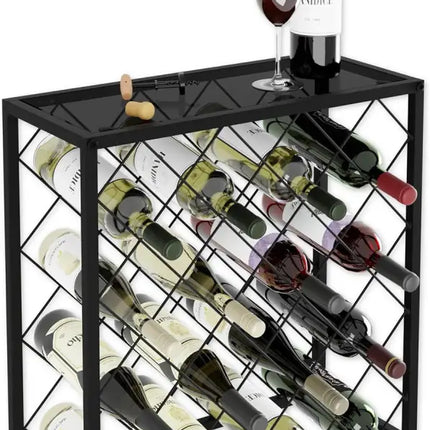 CARLA HOME Freestanding Metal Wine Rack for 25 Bottles-2042061568178524160