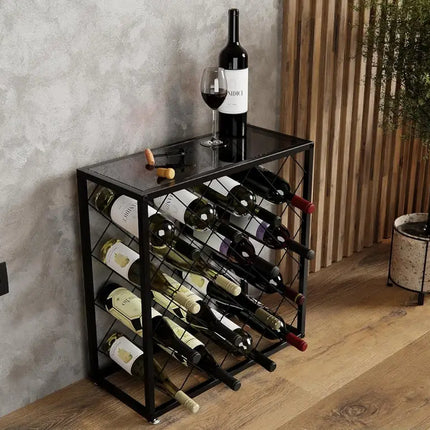 CARLA HOME Freestanding Metal Wine Rack for 25 Bottles-2042061568178524162