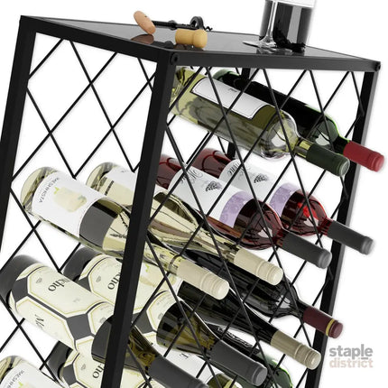 CARLA HOME Freestanding Metal Wine Rack for 25 Bottles-2042061568178524166