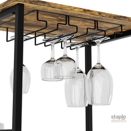 CARLA HOME Freestanding Wine Rack for 20 Bottles with Wood Countertop and Sturdy Metal Frame-2042061569118048262