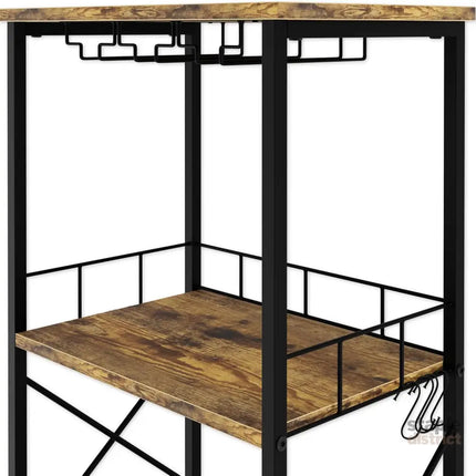 CARLA HOME Freestanding Wine Rack for 20 Bottles with Wood Countertop and Sturdy Metal Frame-2042061569118048263