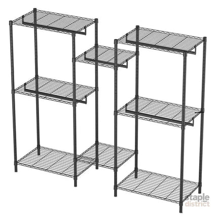 CARLA HOME Heavy Duty Clothing Garment Rack Organizer with Hanging Rods & Storage Shelves for Clothes, Shoes & Wardrobe-2042061568920915977