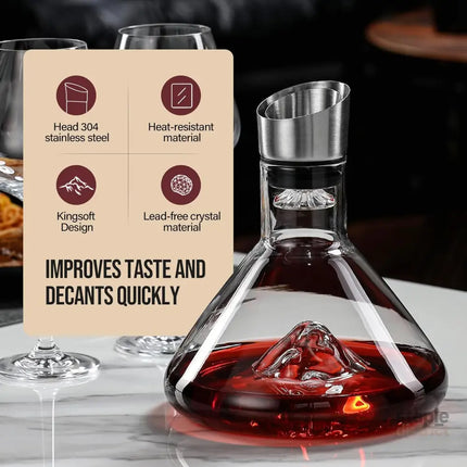 CARLA HOME Iceberg Wine Decanter with Aerator Filter and Lid - Appliances > Fridges & Freezers > Fridges