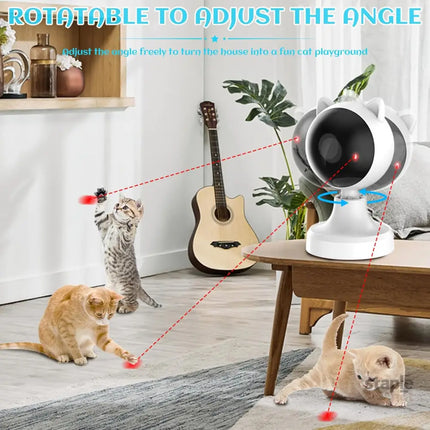 CARLA HOME Interactive Laser Toy for Cats with Adjustable Angle, USB Rechargeable & 2 Speed Modes-2050057508759932933