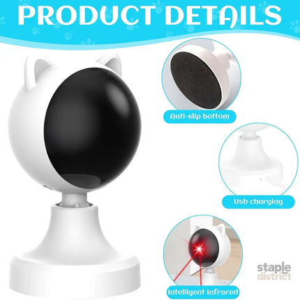CARLA HOME Interactive Laser Toy for Cats with Adjustable Angle, USB Rechargeable & 2 Speed Modes-2050057508759932930