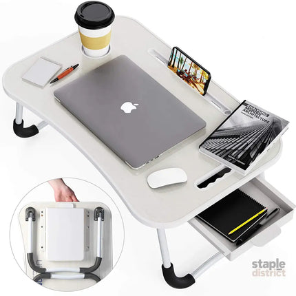 CARLA HOME Laptop Bed Desk with Storage and foldable legs for Adults, Kids & Home Office-2042061542333222912
