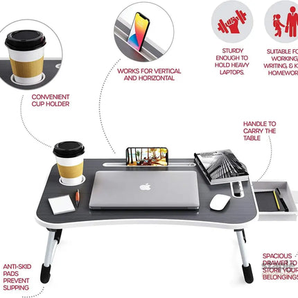 CARLA HOME Laptop Bed Desk with Storage and foldable legs for Adults, Kids & Home Office-2042061547840344067
