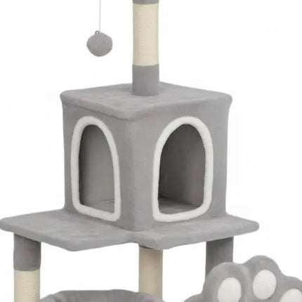 CARLA HOME Large Cat Tree Tower for Indoor Cats with Plush Perch, Cat Condo, Natural Sisal Scratching Posts, Hanging Ball & Paw Scratcher-2050057520038416391