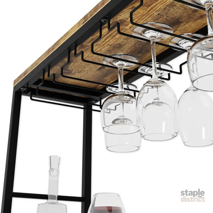 CARLA HOME Large Wine Rack for 20 Bottles with Wood Countertop and Sturdy Metal Frame-2042061568753143813