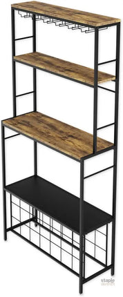 CARLA HOME Large Wine Rack for 20 Bottles with Wood Countertop and Sturdy Metal Frame-2042061568753143809