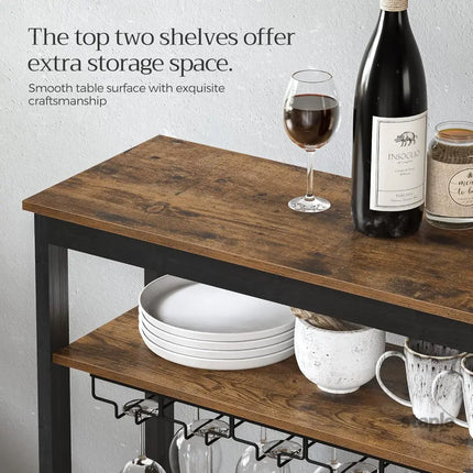 CARLA HOME Large Wine Rack with Glass Holder, Metal Designed Bottle Holder and Wood Countertop up to Wine & Champagne Bottles-2050057501793193990