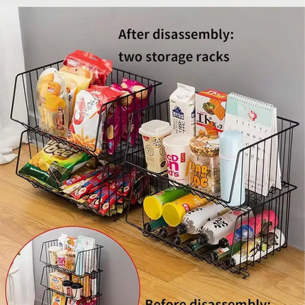 CARLA HOME Metal 5-Tier Rolling Vegetable and Fruit Basket Cart Stand for Kitchen-2042061545592197123