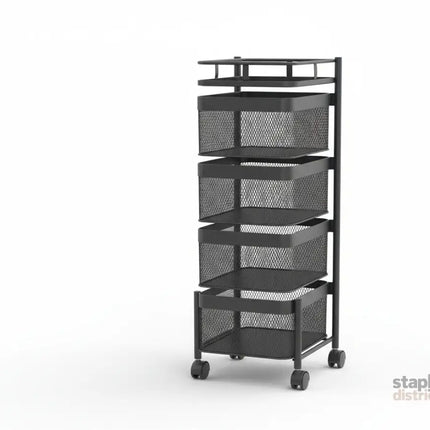 CARLA HOME Metal 5-Tier Rolling Vegetable and Fruit Basket Cart Stand for Kitchen & Storage-2050057502200041480