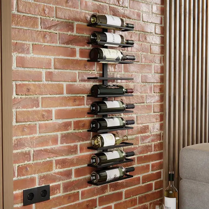 CARLA HOME Metal Wall Mount Wine Rack for Wine Bottles, Liquor, Champagne (Holds 10 Bottles)-2042061562142920707