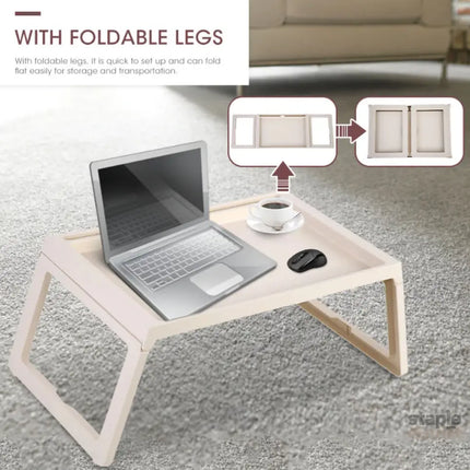 CARLA HOME Multifunction Laptop Bed Desk with foldable legs for Home Office (White)-2042061547567714308