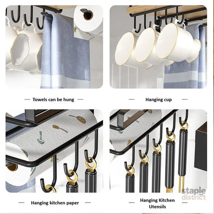 CARLA HOME Multifunctional Under Cabinet Cutting Board Metal Holder Organiser-1992735288446816262