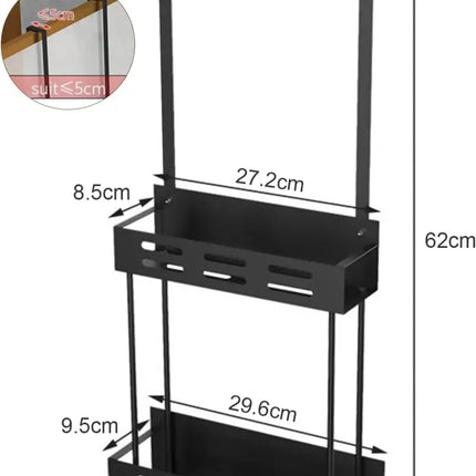 CARLA HOME Over the Door 2-tier Shower Caddy Organizer Shelf with Hooks for Bathroom-2042061549211881473