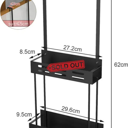 CARLA HOME Over the Door 2-tier Shower Caddy Organizer Shelf with Hooks for Bathroom-2042061549211881473