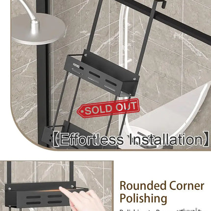 CARLA HOME Over the Door 2-tier Shower Caddy Organizer Shelf with Hooks for Bathroom-2042061549211881477