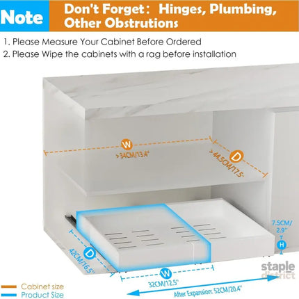 CARLA HOME Pack Pull Out Cabinet Organizer Expandable for Cabinets with Adjustable Slide Out Shelves and Easy Installation (White)-2042061543859949569