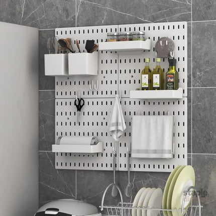 CARLA HOME Pegboard Combination Kit with 4 Pegboards and 18 Accessories Modular Hanging for Wall Organiser-2042061565544501252