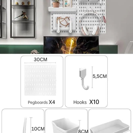 CARLA HOME Pegboard Combination Kit with 4 Pegboards and 18 Accessories Modular Hanging for Wall Organiser-2042061565544501249