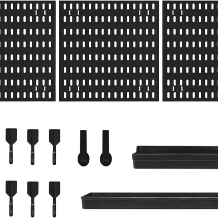 CARLA HOME Pegboard Wall Organizer Kit with 3 Modular Black Panels & 17 Accessories for Gaming, Office & Craft Storage-2050057503160537097