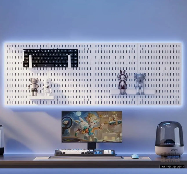 CARLA HOME Pegboard Wall Organizer Kit with 4 Modular Black Pegboards & 19 Accessories for Gaming Office & Craft